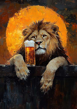 Lion with Beer