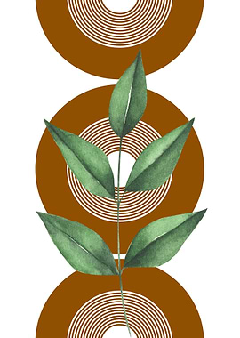 Green Leaves and Brown Circles