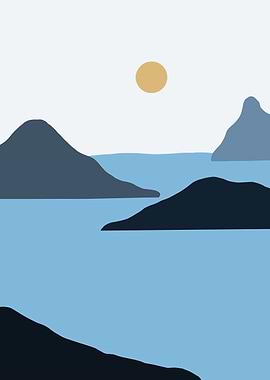 Minimalist Mountain Landscape