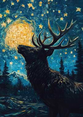 Starry Night Deer