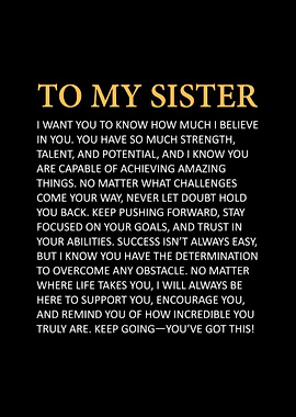 To My Sister - Inspirational Quote
