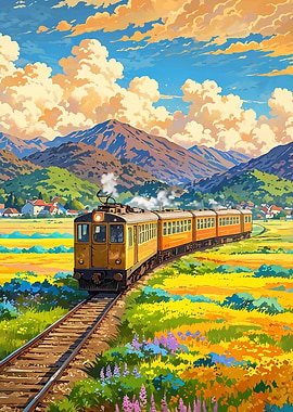 Train Through Fields