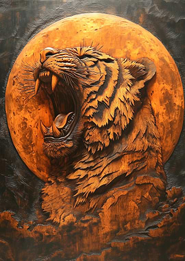 Tiger Wood Carving