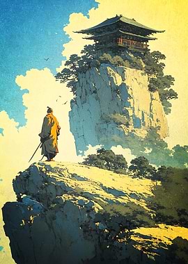 Shaolin Monk Standing Artwork