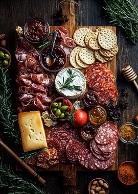 Charcuterie Board with Cheese and Crackers
