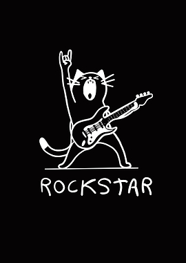 Rockstar Cat Guitar