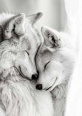 Wolves Napping Together