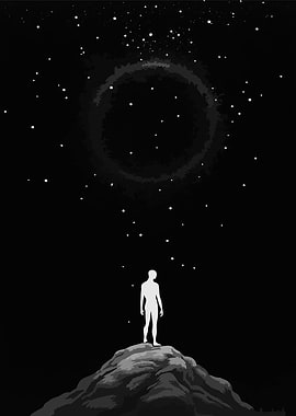 Silhouette Under Stars