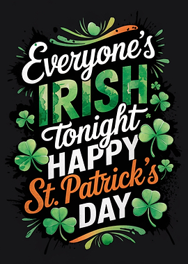Happy St. Patrick's Day Funny Typography Wallart Poster