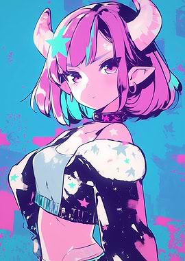 Anime Girl with Horns