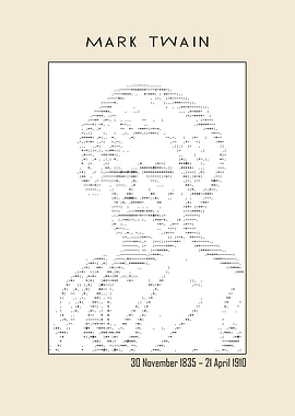 Mark Twain Portrait Ascii art