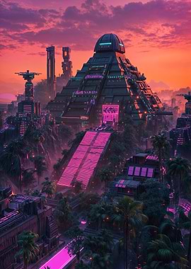Futuristic Mayan City