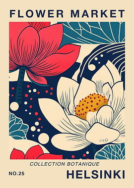Helsinki Flower Market Poster