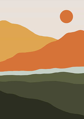Abstract Mountain Landscape