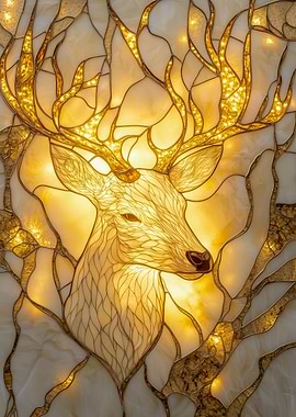 Stained Glass Deer