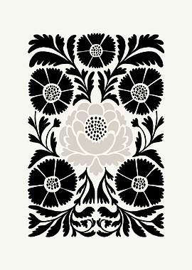 Black and White Floral Design