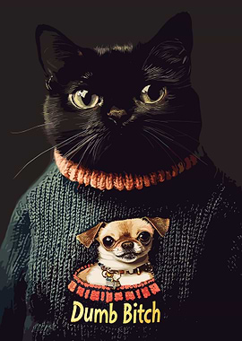 Cat and Dog in Sweater