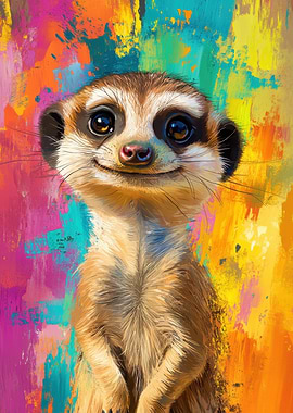 Smiling Meerkat Painting