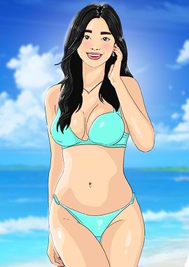 Anime Girl in Bikini