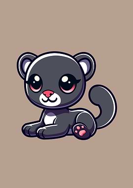 Cute Cartoon Panther Animals