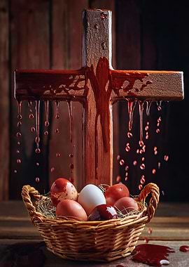eggs under the bleeding cross