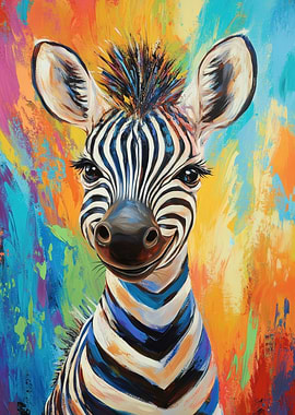 Smiling Zebra Painting