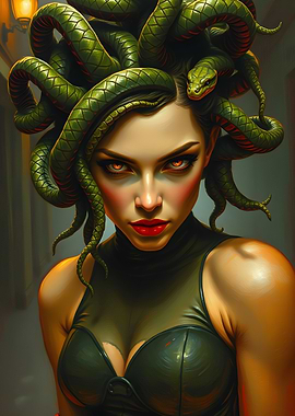 Green Medusa Portrait