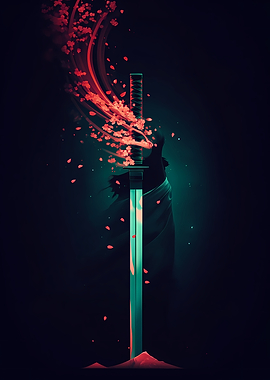 Samurai Sword Art Modern Minimalistic