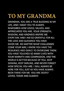 To My Grandma - Appreciation