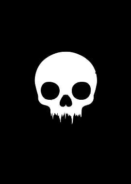 White Skull on Black