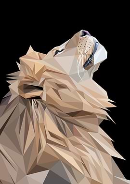 Lion in Low Poly Art Style