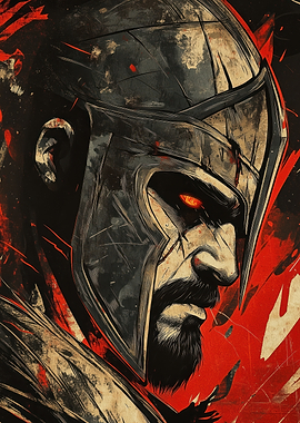 Warrior with Glowing Eyes