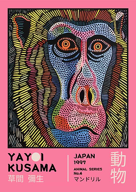 Yayoi Kusama Mandrill No.4 Exhibition Poster