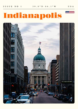 Indianapolis Indiana Travel Art Poster