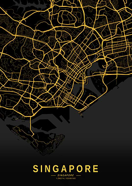 Golden Singapore City Map