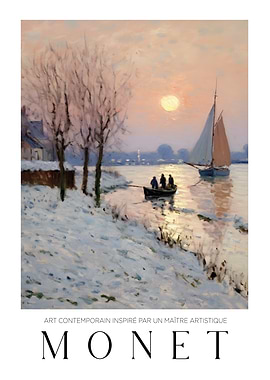 Monet Inspired Winter Sunset