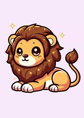 Cute Cartoon Lion Animals