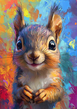Smiling Squirrel Painting
