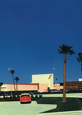 Hiroshi Nagai Retro Cityscape with Palm Trees