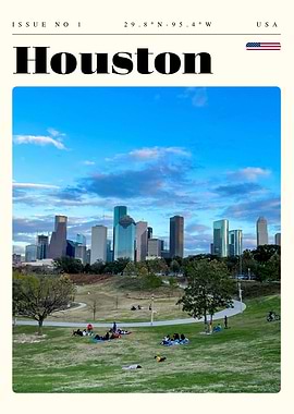 Houston Texas Travel Art Poster
