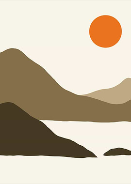 Minimalist Mountain Sunset