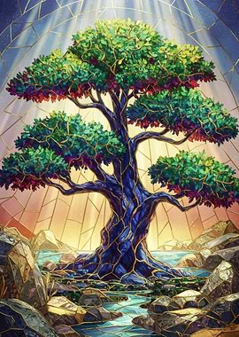 Stained Glass Royal Tree