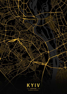 Golden Kyiv City Map