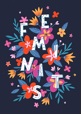 Feminist Floral Art Girl Power Print