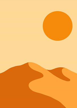 Desert Sunset Minimalist Art