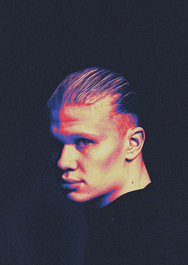 Haaland portrait grainy gradient