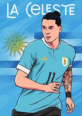 Uruguay Soccer Player Illustration