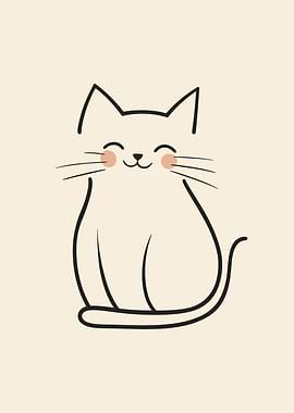 Smiling Cat Illustration