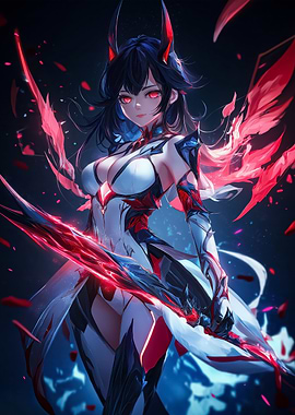 Anime Girl with Red Sword