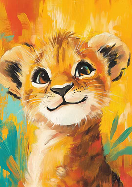 Cute Lion Cub Portrait
